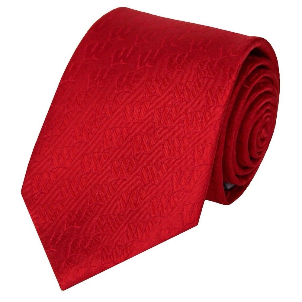 NEW Donegal Bay Men's Wisconsin Badgers Red Tone on Tone Neck Tie Silk Red